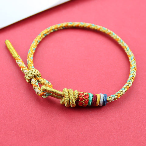 Pulsera de estilo tibetano Tangka multicolor hecha a mano