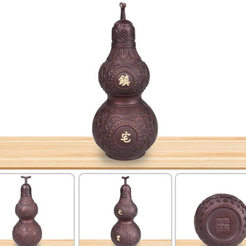 Brass Feng Shui Gourd Ornament: Hollow with Lid, Home Decor Craft, Attracts Peace and Wealth