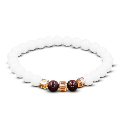 Pulsera de Positividad de Calcedonia Blanca Natural