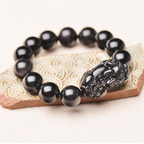 Pulsera de riqueza de obsidiana Pi Yao