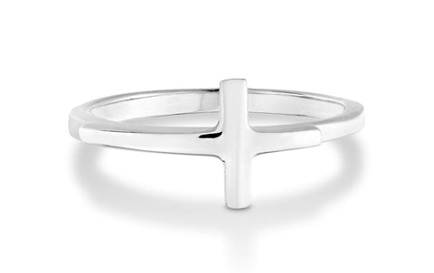 Miabella Silver Gold Sideways Cross Ring for Women Teen Girls