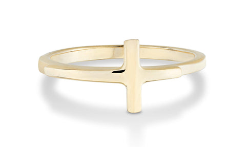 Miabella Silver Gold Sideways Cross Ring for Women Teen Girls